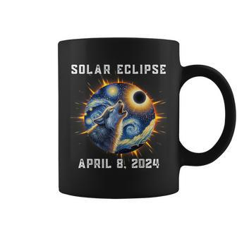 Wolf Fans Totality Solar Eclipse 2024 Wolf Howling Eclipse Coffee Mug | Mazezy