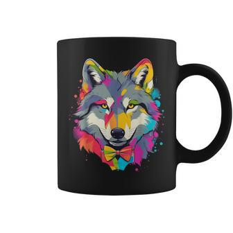 Wolf Gay Pride Lgbt Rainbow Flag On Wolf Lgbtq Coffee Mug - Monsterry