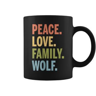 Wolf Last Name Peace Love Family Matching Coffee Mug - Seseable