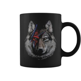 Wolf In Lightning Bolt Painted Face Coffee Mug | Mazezy