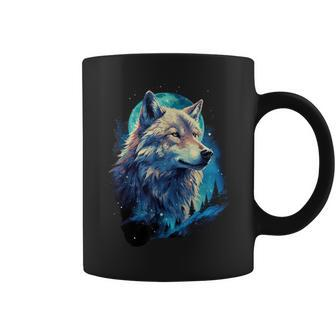 Wolf Moon Howling Lone Wolves Pack Of Wolves Coffee Mug - Seseable