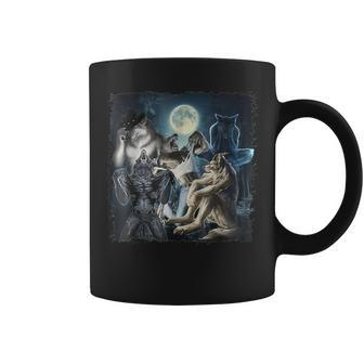Wolf Ripping Werewolf Alpha Wolf Oddly Meme Coffee Mug - Monsterry UK