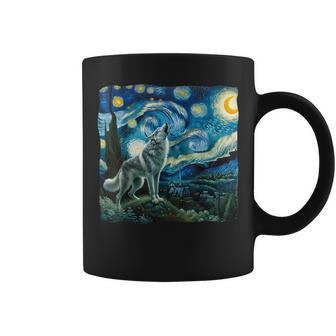 Wolf Starry Night Howling Moon For Kid Coffee Mug - Monsterry AU