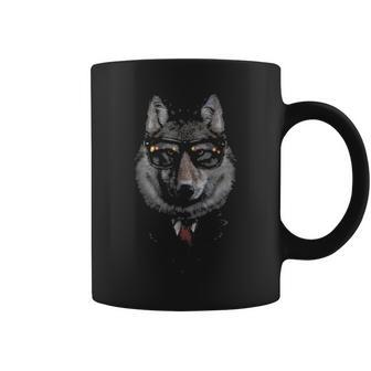 Wolf In Sunglass And Sui Coffee Mug | Mazezy