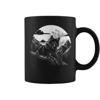 Wolf Survives Mountains Moon Wolf Lover Coffee Mug - Thegiftio UK