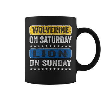Wolverine On Saturday Lion On Sunday Detroit Coffee Mug - Thegiftio UK