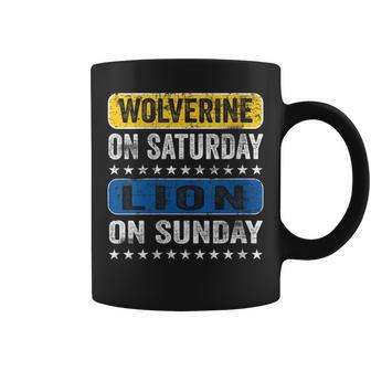 Wolverine On Saturday Lion On Sunday Detroit Coffee Mug - Monsterry AU