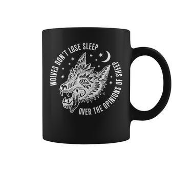 Wolves Don't Lose Sleep Over Opinion Of Sheep Coffee Mug | Mazezy
