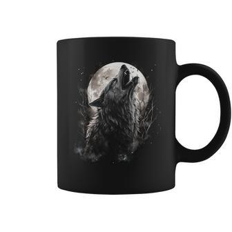 Wolves Howling At Moon Wolf Wild Animal Coffee Mug - Thegiftio UK