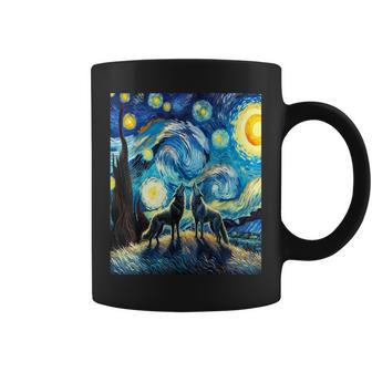 Wolves Howling At The Starry Moon Coffee Mug - Seseable