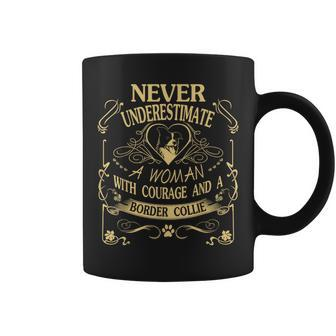 A Woman With Courage And A Border Collie T Coffee Mug - Monsterry AU