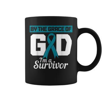 Woman Teal Ribbon Survivor Coffee Mug - Monsterry