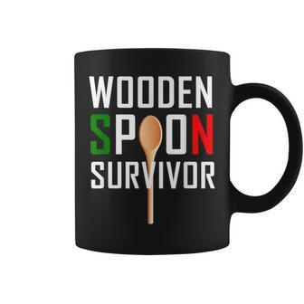 Wooden Spoon Survivor Italian Joke Coffee Mug - Monsterry CA