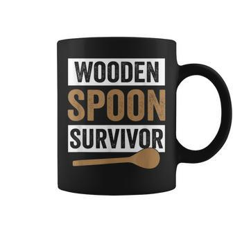 Wooden Spoon Survivor Vintage Humor Discipline Quote Coffee Mug - Monsterry
