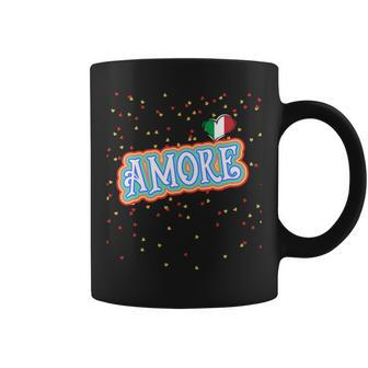 The Word Amore Heart In The Italian Flag Color For Tourists Coffee Mug | Mazezy