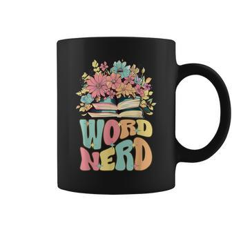 Word Nerd Groovy Book Reader Book Reading Coffee Mug - Seseable