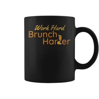 Work Hard Brunch Harder Vintage Mimosa Day Drinking Coffee Mug - Monsterry AU