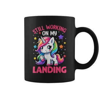 Still Working On My Landing Injury Broken Arm Cute Unicorn Coffee Mug - Seseable