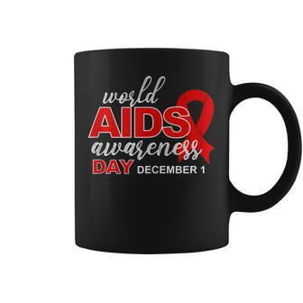 World Aids Awareness Day December 1 Ribbon Advocacy Activism Coffee Mug - Monsterry