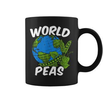 World Peas Pun Peace On Earth Globe Pea Pods Coffee Mug - Monsterry CA