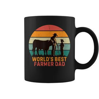 World’S Best Farmer Dad Cattle Farming Father’S Day Birthday Coffee Mug - Seseable