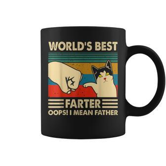 Worlds Best Farter I Mean Father Fathers Day Cat Dad Coffee Mug - Seseable