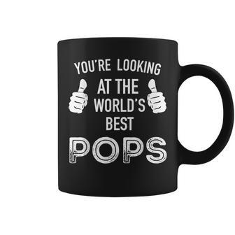 The Worlds Best Pops Number One Dad Fathers Day Idea Coffee Mug - Monsterry AU
