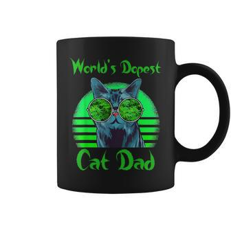 World's Dopest Cat Dad Cat Dad Weed Stoner Marijuana Coffee Mug - Monsterry DE