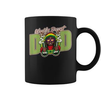 World's Dopest Dad Cannabis Smoking Daddy Father's Day Coffee Mug - Monsterry AU