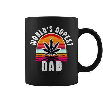 World's Dopest Dad For Father's Day Retro Sunset Weed Men Coffee Mug - Monsterry UK