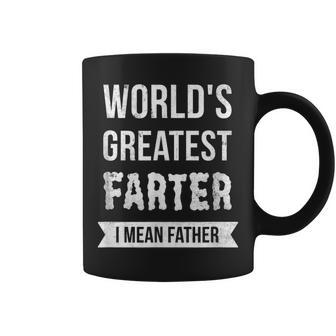 World's Greatest Farter I Mean Father Dad Vintage Look Coffee Mug - Monsterry AU