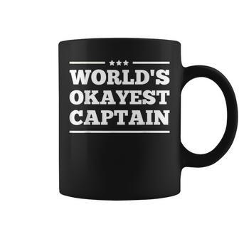 Worlds Okayest Captain Army Air Force Military Women Coffee Mug - Monsterry AU