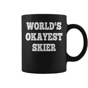 World's Okayest Skier Quote Coffee Mug | Crazezy UK