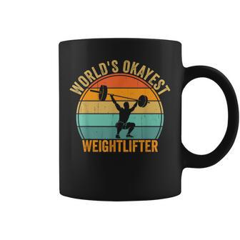 World's Okayest Weightlifter Weightlifting Gym Coffee Mug - Monsterry