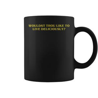 Wouldst Thou Like To Live Deliciously Grunge Satan Goth Coffee Mug - Monsterry CA