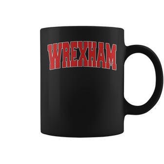 Wrexham United Kingdom Varsity Style Vintage Retro Uk Sports Coffee Mug - Monsterry