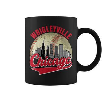 Wrigleyville Chicago Vintage Baseball Lover And Player Coffee Mug - Monsterry DE