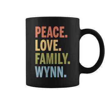 Wynn Last Name Peace Love Family Matching Coffee Mug - Seseable