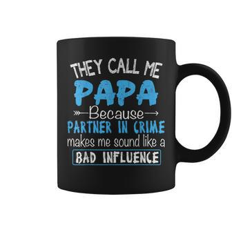 They Call Me Papa Partner In Crime Dad Fathers Day Family Coffee Mug | Mazezy AU