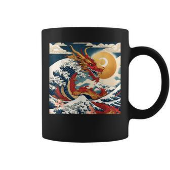 The Year Of The Dragon 2024 Great Wave Chinese New Year Coffee Mug - Monsterry UK