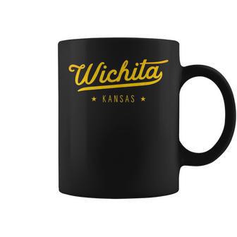 Yellow Vintage Retro Wichita Kansas Novelty Souvenir Coffee Mug - Monsterry