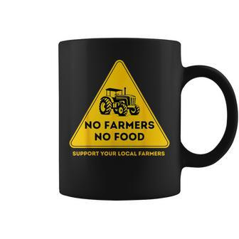Yellow Warning Signs No Farmers No Food Coffee Mug - Thegiftio UK