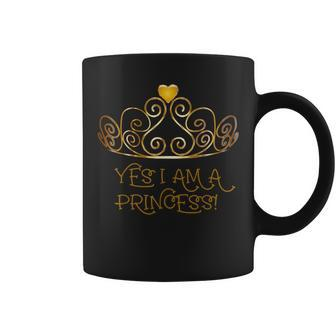 Yes I Am A Princess Girls Life Royalty Crown Logo Coffee Mug - Monsterry UK