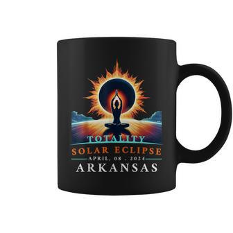Yoga Total Solar Eclipse 2024 Arkansas Coffee Mug - Seseable