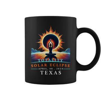 Yoga Total Solar Eclipse 2024 Texas Coffee Mug - Monsterry UK