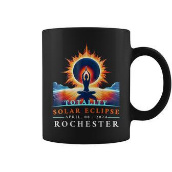 Yoga Total Solar Eclipse April 8Th 2024 Rochester Coffee Mug - Monsterry