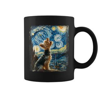 Yorkie Dog Artistic Van Gogh Starry Night Yorkshire Terrier Coffee Mug - Seseable