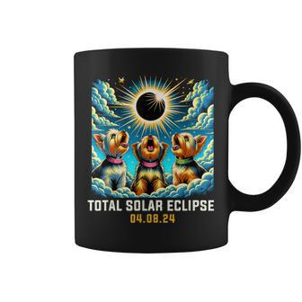 Yorkie Dog Howling At Solar Eclipse Coffee Mug - Seseable