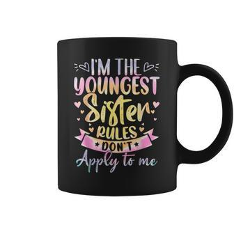 Youngest Sister Rules Don't Apply To Me Tie Dye Sister Coffee Mug - Seseable
