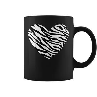 Zebra Fur Animal Skin Heart Print Waves Pattern Tassen - Seseable